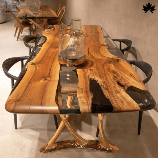Wooden Table for Dining Room – Luxury Live-Edge Epoxy Dining Table | Fankaarlok