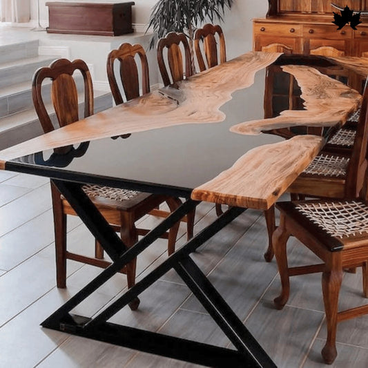 Premium Dining Table Black – Luxury Black Epoxy Dining Table | Fankaarlok