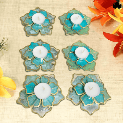 Aqua Wave Essence- Set of 6 Diya Holder