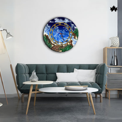Ocean Wave Resin Art Collection | Round Designer Wall Clock by Fankaarlok