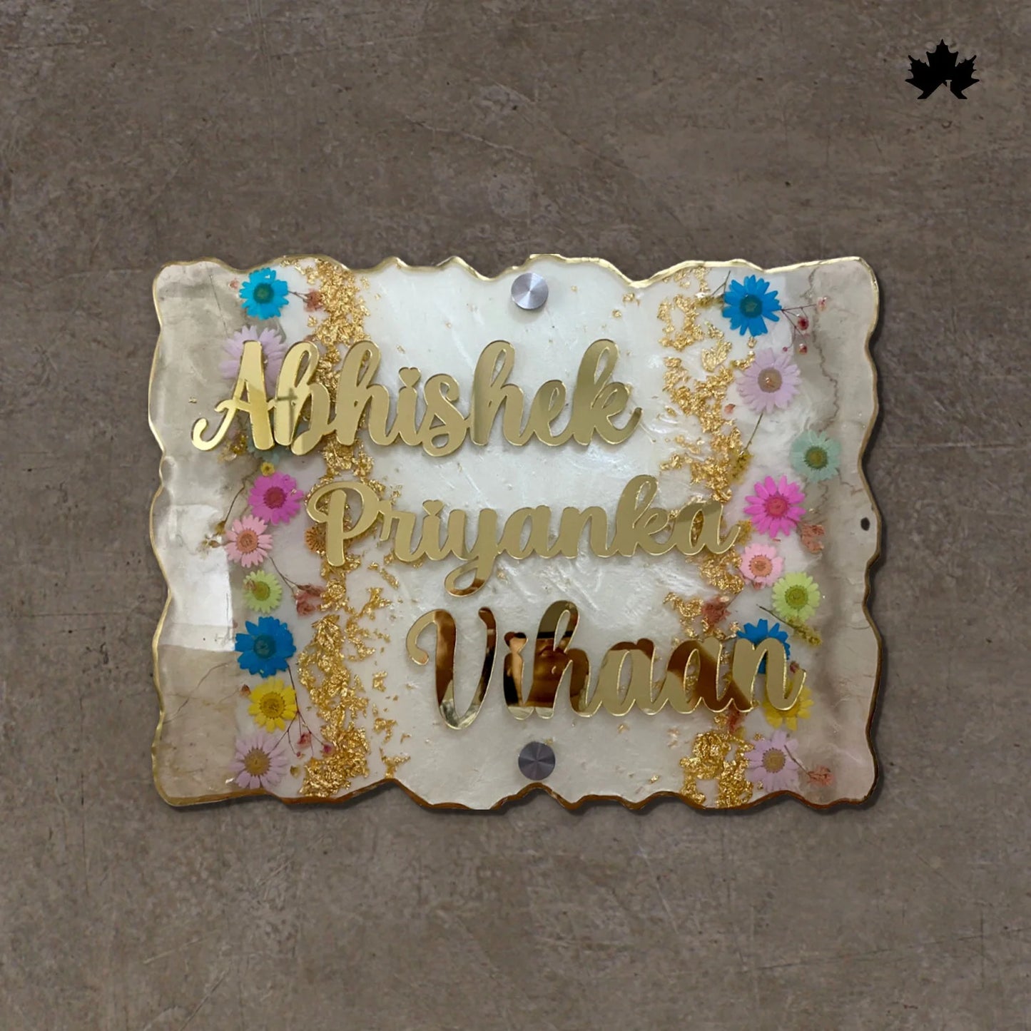 Eden Bloom – Floral Nameplate for Home Entrance | Personalized Couple Nameplate