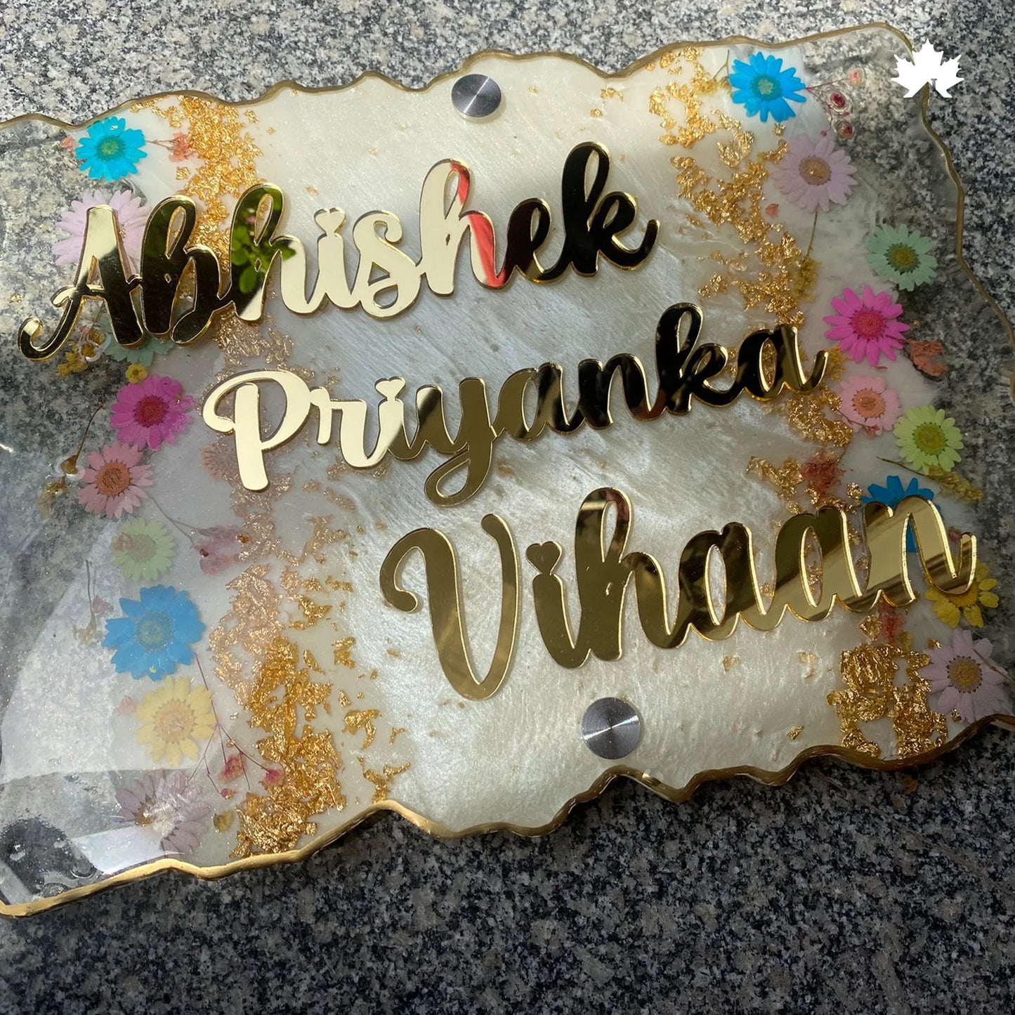 Eden Bloom – Floral Nameplate for Home Entrance | Personalized Couple Nameplate