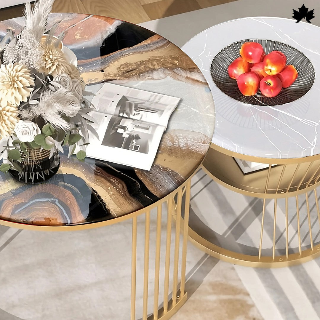 Living Room Nesting Table Design – Luxury Round Set | Fankaarlok