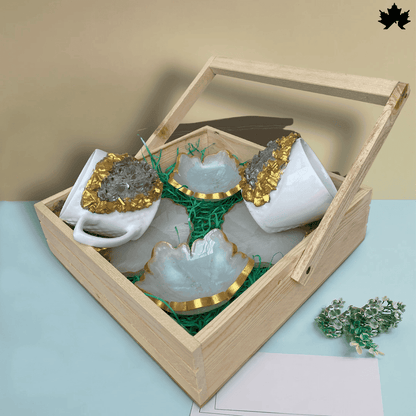 Stylish Tea Cup Set for Gifting | Handcrafted Luxury Cups with Coasters & Bowls