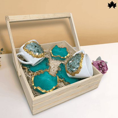 Buy Designer Cup Set Online | Luxury Handcrafted Cup & Coaster Gift Hamper - Fankaarlok