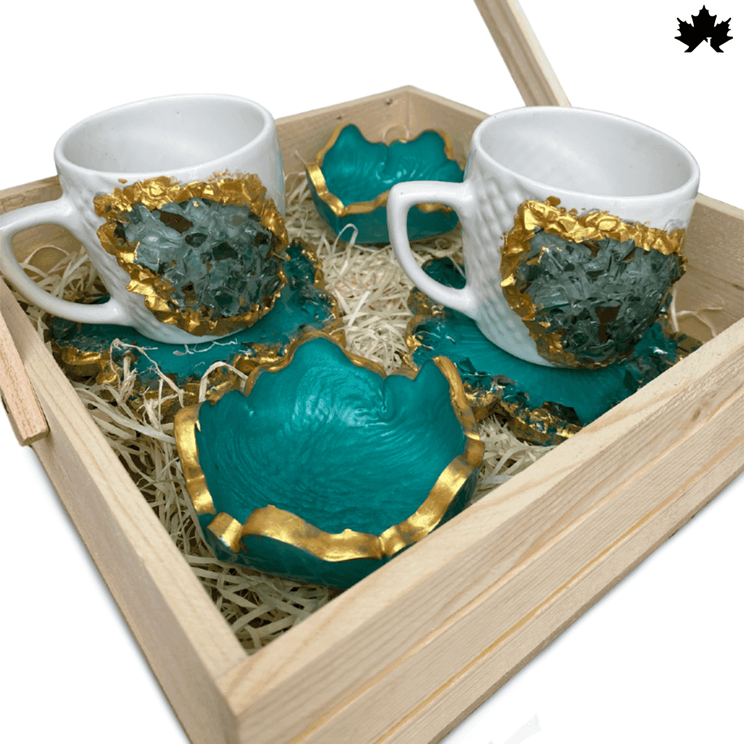 Buy Designer Cup Set Online | Luxury Handcrafted Cup & Coaster Gift Hamper - Fankaarlok