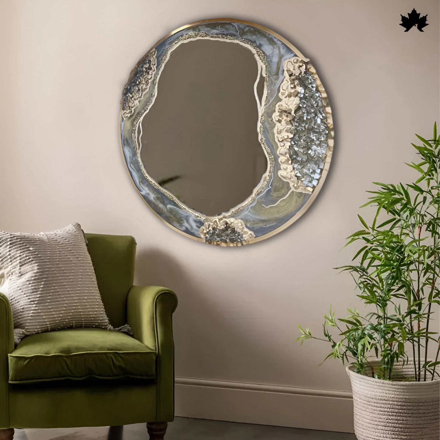 Celestial Geo Mirror – Resin Premium Wall Mirror for Home | Fankaarlok