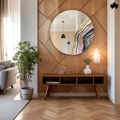 Prism Geo Slice – Resin Round Mirror | Buy Round Mirror for Living Room | Fankaarlok