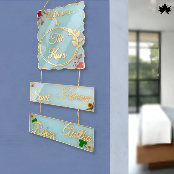 Wall Hanging Nameplate for Home – Multi-Layer Custom Family Name Board
