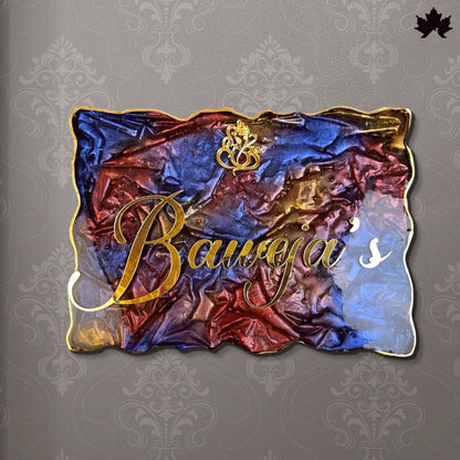 Unique Resin Art Nameplate for Home | Luxury Custom Nameplate | Fankaarlok