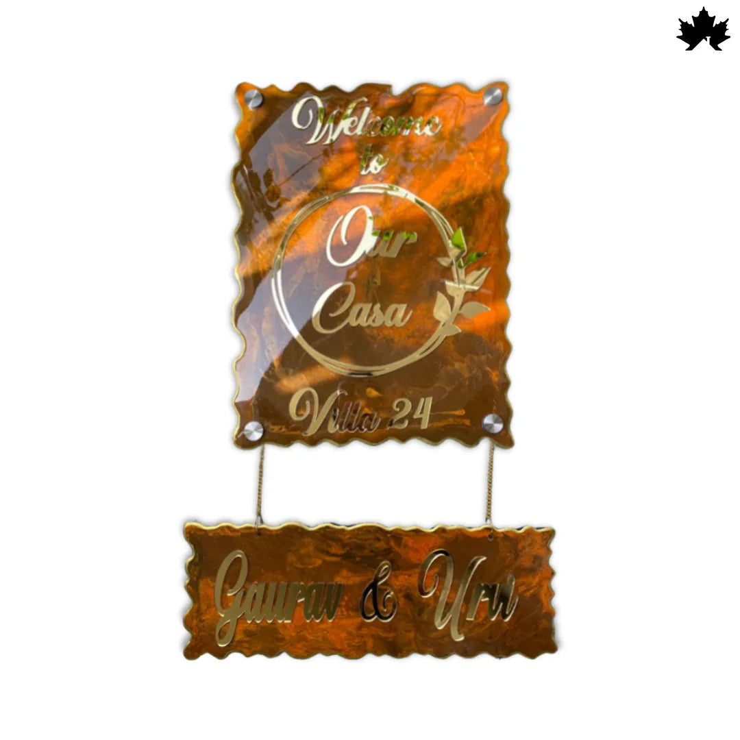 Gold Accent Custom Nameplate for Home | Buy Resin Nameplate Online India