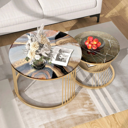 Living Room Nesting Table Design – Luxury Round Set | Fankaarlok