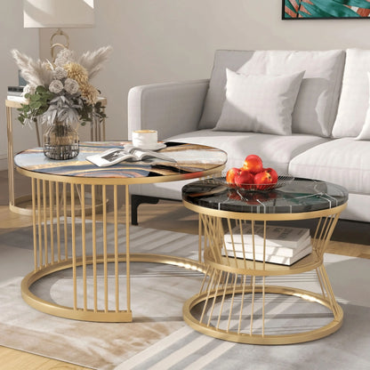 Living Room Nesting Table Design – Luxury Round Set | Fankaarlok