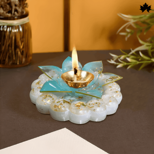 Aqua Pearl Diya Holder - Elegant Jyot and Diya Holder for Aarti and Pooja Rituals