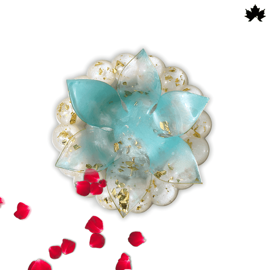 Aqua Pearl Diya Holder - Elegant Jyot and Diya Holder for Aarti and Pooja Rituals