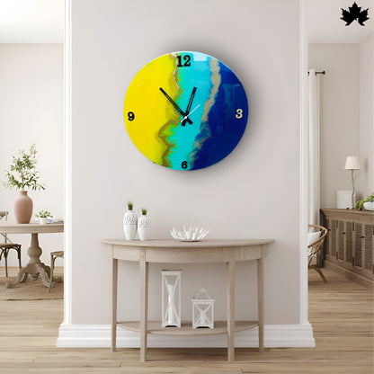 Resin Art Clock – Bold Modern Splash Design | Living Room Wall Decor Clock by Fankaarlok