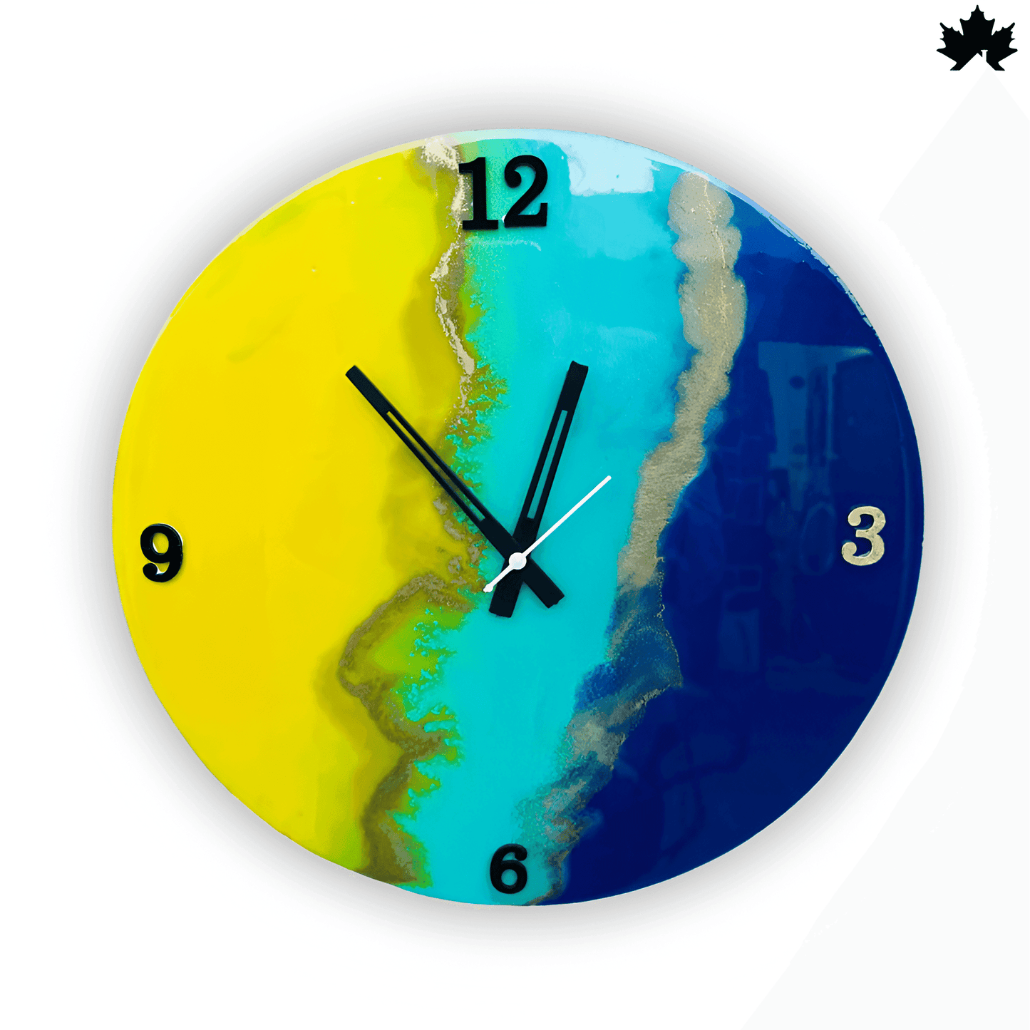 Ocean Meets Sun - Colorful Designer Clock | Fankaarlok - Fankaarlok