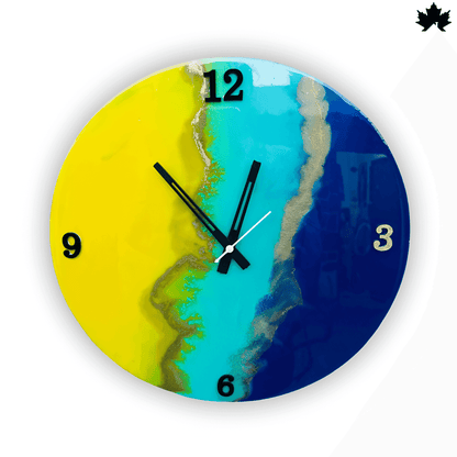 Ocean Meets Sun - Colorful Designer Clock | Fankaarlok - Fankaarlok