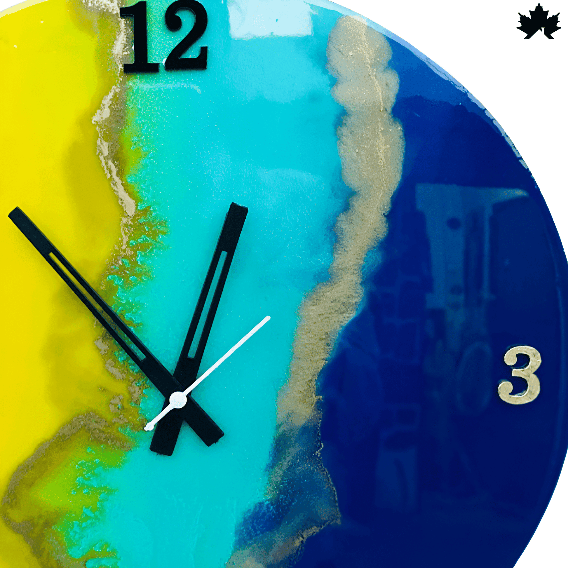 Ocean Meets Sun - Colorful Designer Clock | Fankaarlok - Fankaarlok