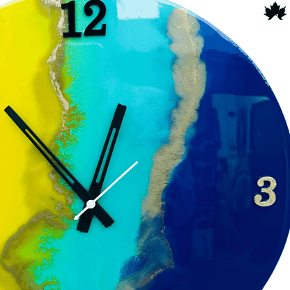 Ocean Meets Sun - Colorful Designer Clock | Fankaarlok - Fankaarlok