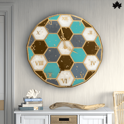 HexaChic Geometric - Geometric Wall Clock | Fankaarlok - Fankaarlok