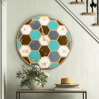 HexaChic Geometric - Geometric Wall Clock | Fankaarlok - Fankaarlok