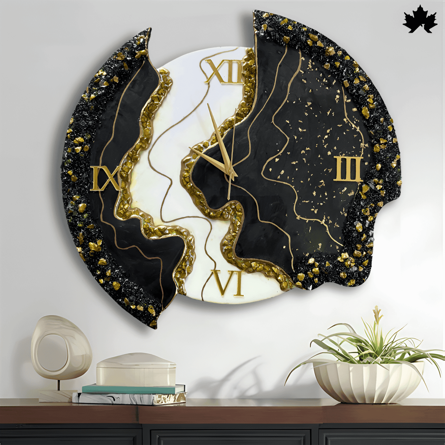 Golden Rift Geode - Antique Wall Clock | Fankaarlok