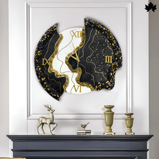 Golden Rift Geode - Antique Wall Clock | Fankaarlok