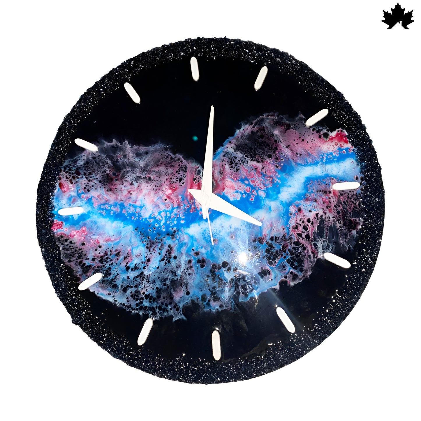 Galaxy Resin Art Clock – Sparkle Edge Design | Home Decor Wall Clock by Fankaarlok
