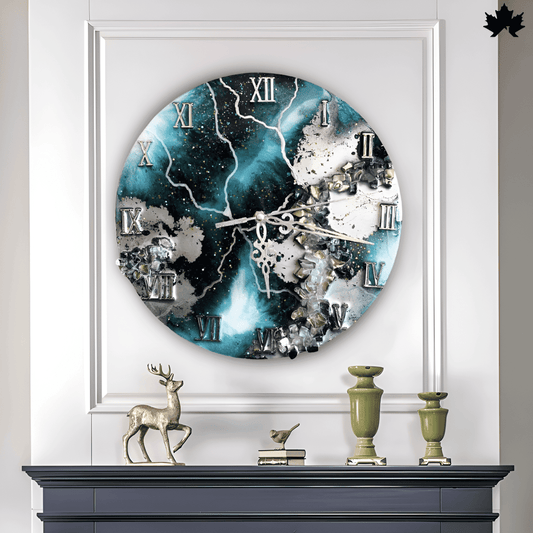 Celestial Mineral Mosaic - Artistic Clock Design | Fankaarlok