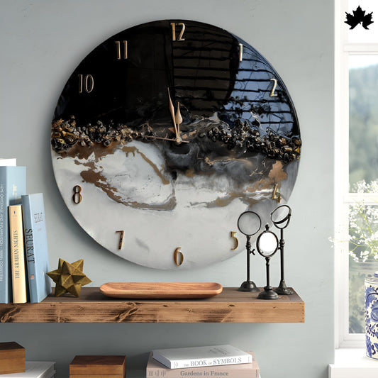 Geode Resin Clock – Luxury Metallic Texture | Wall Clocks for Home Decoration by Fankaarlok