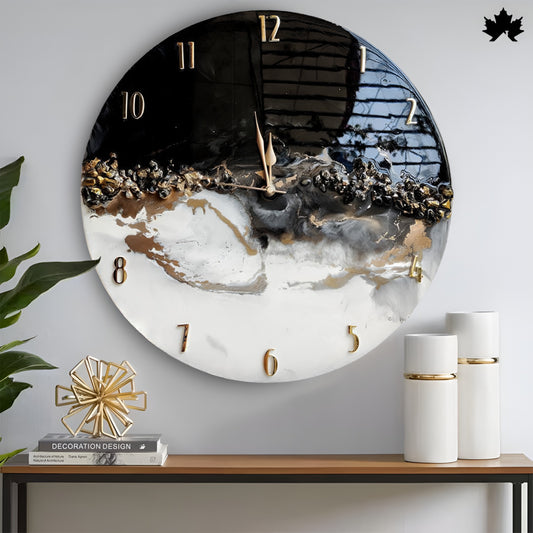Geode Resin Clock – Luxury Metallic Texture | Wall Clocks for Home Decoration by Fankaarlok