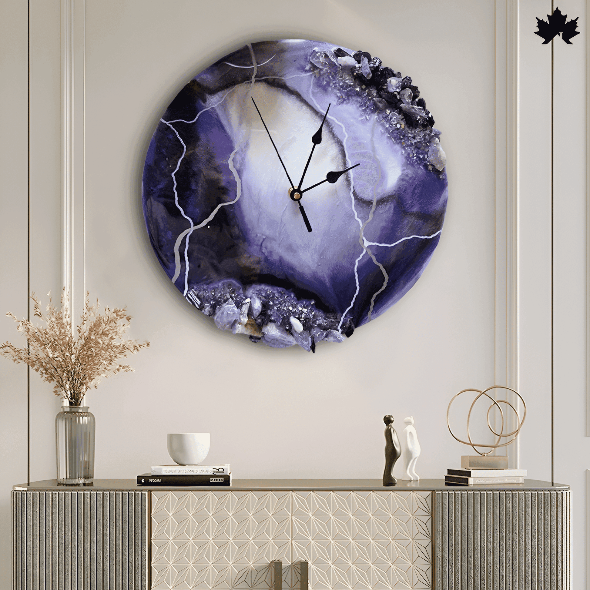 Mystic Amethyst Geode - Luxurious Artistic Wall Clock | Fankaarlok - Fankaarlok