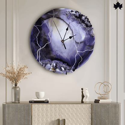 Mystic Amethyst Geode - Luxurious Artistic Wall Clock | Fankaarlok - Fankaarlok