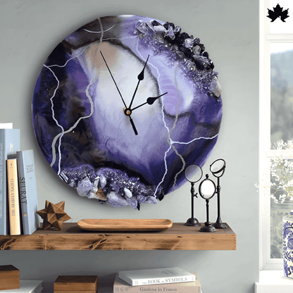Mystic Amethyst Geode - Luxurious Artistic Wall Clock | Fankaarlok - Fankaarlok