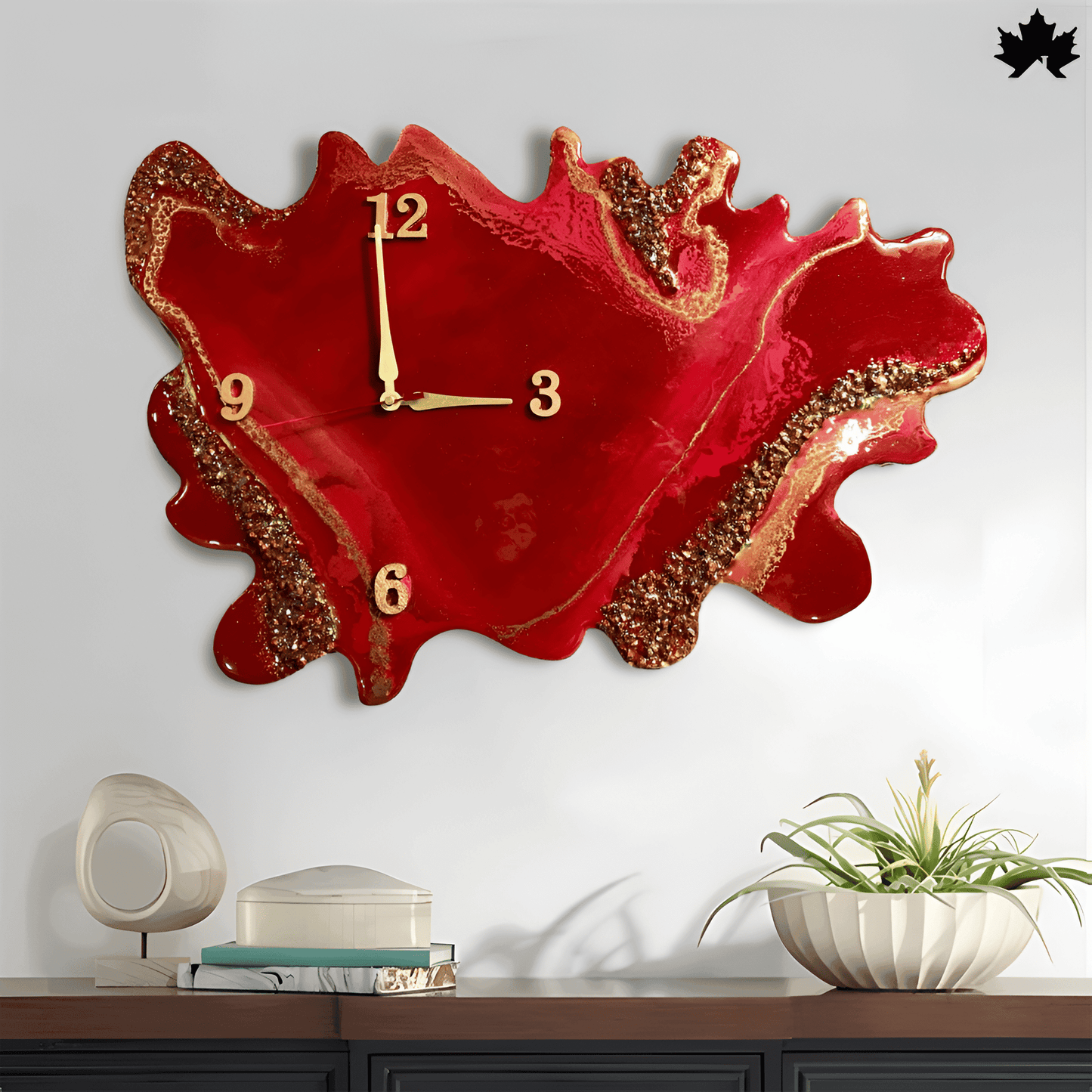 Crimson Cascade - Artistic Wall Clock | Fankaarlok - Fankaarlok