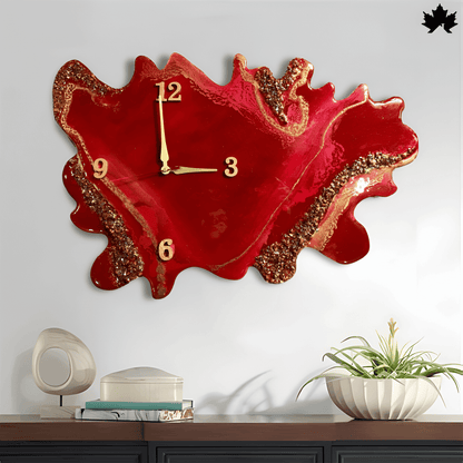 Crimson Cascade - Artistic Wall Clock | Fankaarlok - Fankaarlok