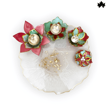 Luxury Pooja Thali for Gifting | Designer Lotus Bowl Thali for Festivals & Weddings