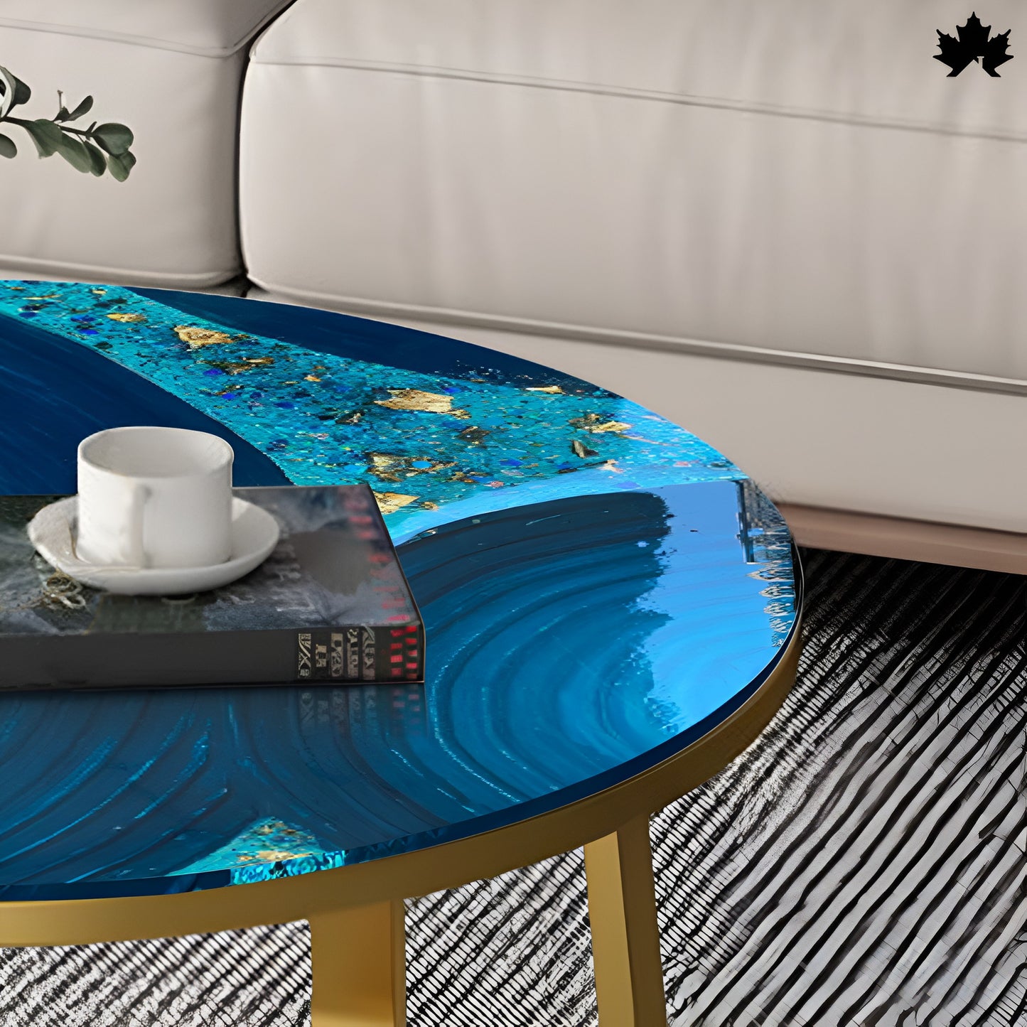 Azure Luxe – Luxury Round Center Table | Fankaarlok