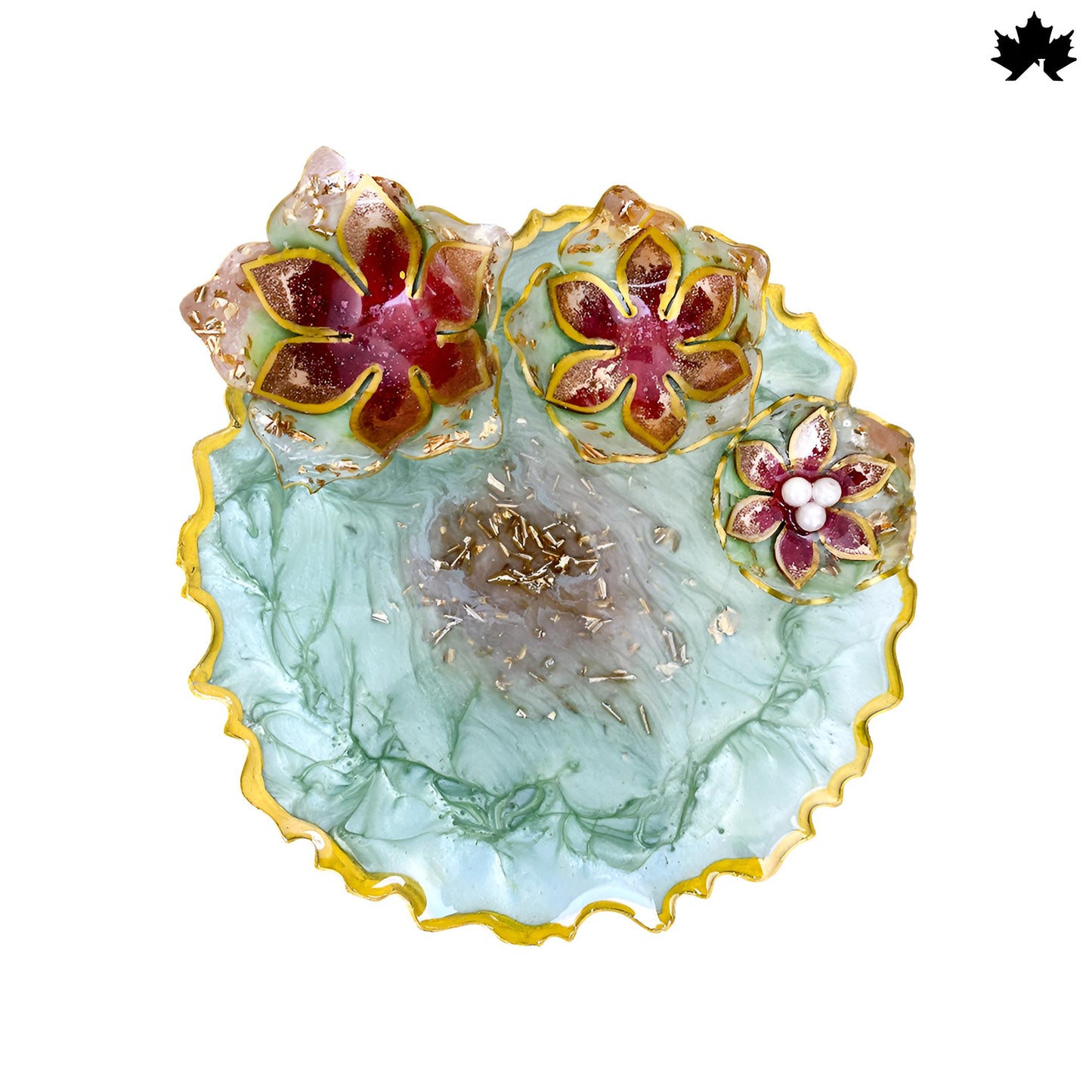 Emerald Lotus Charm – Modern Pooja Thali Designs | Fankaarlok