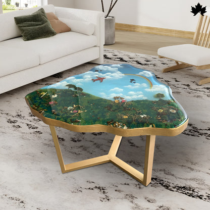 Sky Themed Coffee Table – Handcrafted Epoxy Cloud Art Table | Fankaarlok