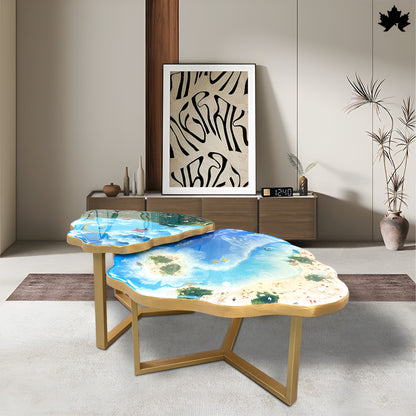 Unique Nesting Table Design – Beach Theme Coffee Table Set | Fankaarlok