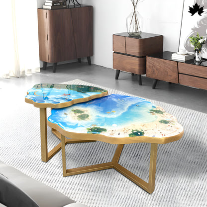 Unique Nesting Table Design – Beach Theme Coffee Table Set | Fankaarlok