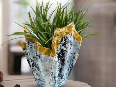 Aurora Marble Glow – Luxury Ceramic Planter Online | Fankaarlok