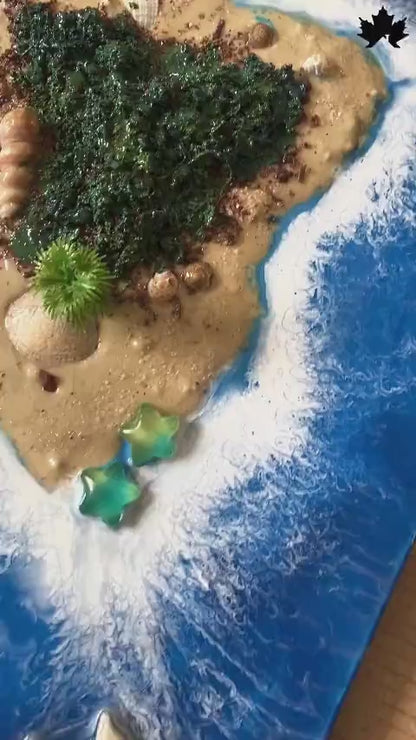 Tropical Shoreline View – Resin Handmade Wall Art for Home | Fankaarlok