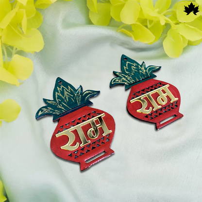 RAM-RAM Decorative Pair - Elegant 3-Inch Spiritual Decor for Home &amp; Pooja Room