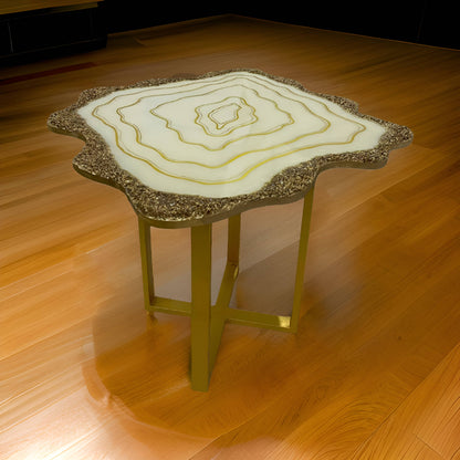 Unique Wooden Table – Designer Geode-Inspired Epoxy Table | Fankaarlok
