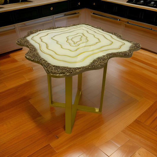 Unique Wooden Table – Designer Geode-Inspired Epoxy Table | Fankaarlok