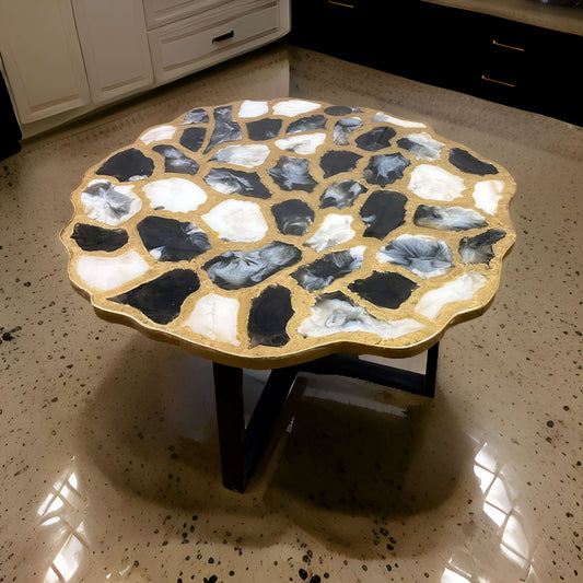 Ethereal Geo – Round Resin Art Coffee Table | Fankaarlok