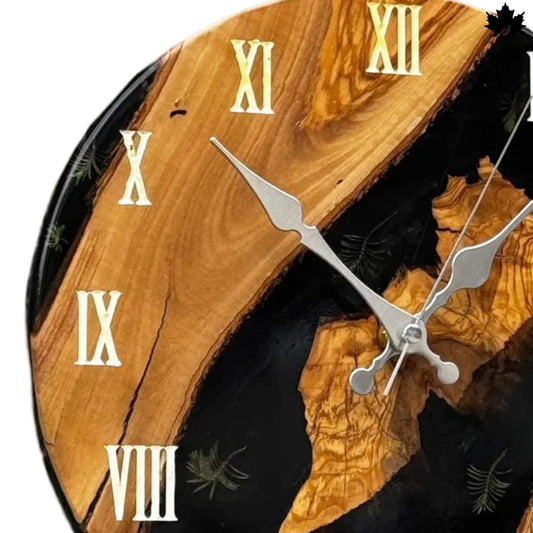 Burgundy Bursts - Exquisite Resin & Wood Wall Clock | Fankaarlok